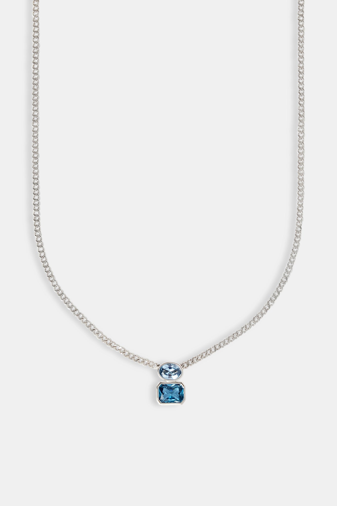 Mixed Shape Blue Gemstone Necklace - 15mm